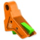 The Gun Company Gen 1-5 TWP Trigger, Orange Shoe/Monster Green Safety, Orange/Monster Green, TGC-TWP-TRG-OR-MGRN