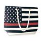 Thin Blue Line Canvas Tote Bag, Thin Red Line American Flag - BAG-CANVAS-TRL