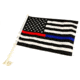 Thin Blue Line Car Flag - &amp; Thin Red Line Dual American Flag - RED-BLUE-AMERICAN-CAR