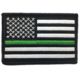 Thin Blue Line Thin Green Line American Flag Patch, 2 X 3 Inches, Sew On - TGL-P-SEW