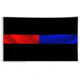 Thin Blue Line Thin Red Line/ Dual Flag, 3 X 5 Ft - BLUE-RED-BLACK-3X5