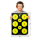 Thompson Target Neon Bullseye Ultra Bright Paper Shooting Targets 19x25, 20 Pack, Yellow, Extra Large, 4100-20