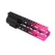 Tiger Rock AR-15 Angle Cut Clamp On M-Lok 7in Handguard, Black Base, Cerakote, Gradient, Pink, Medium, FMLUS-7D-PNK-GRADIENT