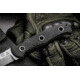 Tops Knives Al Mar Mini Sere Operator, Fixed Blade Knif, 4 in, Tumble Blade Finish, 154cm RC 58-60 Cryo Treated Steel, Black G10 Handle, AMAR-01