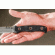 Tops Knives Al Mar Mini Sere Operator, Fixed Blade Knif, 4 in, Tumble Blade Finish, 154cm RC 58-60 Cryo Treated Steel, Black G10 Handle AMAR-01
