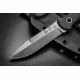 Tops Knives Al Mar Mini Sere Operator, Fixed Blade Knif, 4 in, Tumble Blade Finish, 154cm RC 58-60 Cryo Treated Steel, Black G10 Handle AMAR-01