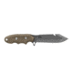 Tops Knives Backpacker's Bowie Fixed Blade Knife,4.5in,1095 RC 56-58 Steel,Tumble Blade,Green Canvas Micarta Handle, BPB-01