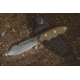 Tops Knives Backpacker's Bowie Fixed Blade Knife,4.5in,1095 RC 56-58 Steel,Tumble Blade,Green Canvas Micarta Handle, BPB-01