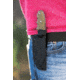 Tops Knives Backpacker's Bowie Fixed Blade Knife,4.5in,1095 RC 56-58 Steel,Tumble Blade,Green Canvas Micarta Handle, BPB-01