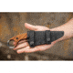 TOPS Knives CUT Combat Utility Tool Knife, 8.5in Overall, 4.25in Camo 1095Hc Steel Blade, Tan Canvas Micarta Handle, Finger Ring, Dragonfly Tread Handle, Black Kydex Sheath, CUT-40-CAMO