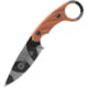 TOPS Knives CUT Combat Utility Tool Knife, 8.5in Overall, 4.25in Camo 1095Hc Steel Blade, Tan Canvas Micarta Handle, Finger Ring, Dragonfly Tread Handle, Black Kydex Sheath, CUT-40-CAMO