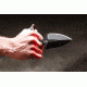 Tops Knives I Stick Fixed Blade Knife,3.50in Black 1075 RC 56-58 Steel,Black Canvas Micarta Handle, Black ISTK-01