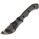 TOPS Knives Mini Tom Brown Tracker Knife, 6.5in Overall, 3.5in Camo Sawback 1095HC Blade, Black Canvas Micarta Handle, TBT-040-CAMO