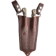 TOPS Knives Muley Combo Knife w/ Leather Sheath, 9.25in Overall, 4.75in Tumbled 154CM Saw/Drop Point Skinner Blade, Black/Tan G10 Handle, Brown Leather Sheath, MCMB-01