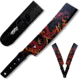 Toro Knives Besito Slim Fire Throwing Knives, 15.75in Overall, 9.75in Black Powder 3Cr13 Blade, Fire Dragon Artwork SS Handle, Nylon Sheath, 75