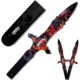 Toro Knives Grito Fire Throwing Knives, 14.25in Overall, 3in Black Powder 3Cr13 Blade, Fire Dragon Artwork SS Handle, Nylon Sheath, 73