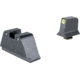 Trijicon Suppressor/Optic Height Sight Set, Yellow Front/Black Rear &amp; Green Lamp, Glock 17, 17L, 19, 22 - 28, 31 - 35, 37 - 39, 45, Black, 601135
