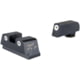 Trijicon Suppressor/Optic Height Tritium Night Sights - with White Front/White Rear &amp; Green Lamps - for GLOCK Models 42,43,43x,43X MOS, 48, 48 MOS, Black, GL243-C-601174