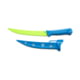 TRUE SYK Serrated Knife, 9in, 9CR18MoV Stainless Steel, Fillet, Blue Handle, Green, TRU-FSH-0004