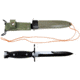 U.S. Spec Reproduction M7 Bayonet Knife w/M8A1 Scabbard, 7in, Stainless Steel Blade, Black Checkered Handle, RM7M8A1