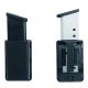 Uncle Mike's Single Mag Case, Kydex, Black, Double Stack, 9mm, .45 Caliber, Clam, Large, 50362
