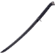 United Cutlery Boshin Midnight Forge Katana Knife, 22.5 black finish 1060HC steel blade, Black textured TPR handle, UC3125B