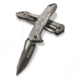 USMC USMC Framelock A/O Folding Knife, 3.5 black finish 3Cr13 stainless blade, Gray anodized aluminum handle, M-A1060GY