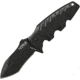 Utica Burlyman Linerlock Folding Knife, 3.63 black oxide coated 8Cr13MoV stainless blade, Black finger grooved G10 handle, 91-1213CP