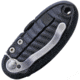 V NIVES Hermit Crab Linerlock Folding Knife, 2in Closed, 1.5in Stonewash 8Cr13Mov SS Blade, Black Grooved Frn Handle, Thumb Disk, Pocket Clip, V17FRNPBK