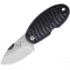 V NIVES Hermit Crab Linerlock Folding Knife, 2in Closed, 1.5in Stonewash 8Cr13Mov SS Blade, Black Grooved Frn Handle, Thumb Disk, Pocket Clip, V17FRNPBK