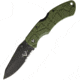 V NIVES Lockback Folding Knife, 3.25 black finish partially serrated D2 tool stee, OD green sculpted FRN handle, V09FRNPSBGR