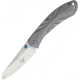 V NIVES Poseidon Linerlock Folding Knife, 4.75in Closed, 3.5in Satin 154Cm SS Blade, Gray Sculpted Titanium Handle, Thumb Stud, Pocket Clip, Storage Case., V04TIP