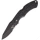 V NIVES Rocky II Lockback Folding Knife, 4.63in Closed, 3.25in Black Partially Serrated D2 Tool Steel Drop Point, Black Sculpted Frn Handle, Thumb Stud, Pocket Clip, Storage Case., V09FRNPSBBK
