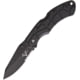 V NIVES Rocky II Lockback Folding Knife, 4.63in Closed, 3.25in Black Partially Serrated D2 Tool Steel Drop Point, Black Sculpted Frn Handle, Thumb Stud, Pocket Clip, Storage Case., V09FRNPSBBK