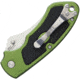 V NIVES Stout Linerlock Folding Knife, 3.63in Closed, 2.25in Satin 8Cr13Mov SS Drop Point, Green Aluminum Handle With Black Rubber Insert, Thumb Stud, Pocket Clip, Storage Case., V07ALPGR