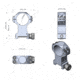 Vector Optics X-Accu 25.4mm Picatinny Rings, 1.4in, Chorme, XASR-2503