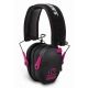 Walkers Razor Series Slim Shooter Folding Electronic Ear Muffs, 23 dB NRR, Black/Pink, GWP-RSEM-PNK