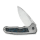 We Knife Co Ltd Starlash Flipper Knife Polished Bead Blasted Titanium Handle With Arctic Storm Fatcarbon Fiber Inlay 3.97inch Hand Rubbed Satin Bohler M390 Blade