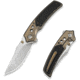 We Knife Co Ltd Skynix Flipper &amp; Thumb Stud Knife Champagne Titanium Handle With Twill Carbon Fiber Inlay