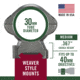 Weaver Cross Lock Rifle Scope Rings, 1in, Medium, Matte 49303