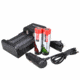 Wicked Hunting Lights 2-Position Charger Kit w/ 2-pack 21700 Li-Ion Rechargeable Batteries, Black, W2067