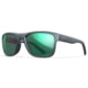 Wiley X Active 6 Ovation Matte Sunglasses, Polar Green Mirror, Graphite Grey Lens, AC6OVN17