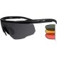 Wiley X Changeable Series Saber Advanced Safety Glasses, Matte Black Frame, Grey Light Rust Vermillion Lens, 309