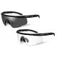 Wiley X Saber Advanced Sunglasses - 2 Full Glasses, 2 Matte Black Frames w/ Smoke Grey Lens &amp; Clear Lens w/RX insert, 307RX