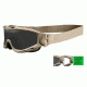 Wiley X Spear Tactical Goggle,APEL Tan Frame,Shield,Smoke Grey,Clear Lens SP30T