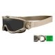 Wiley X Spear Goggle - APEL Approved, 2 Lens - Smoke Grey,Clear / Tan Frame, SP30T