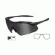 Wiley X Vapor Safety Sunglasses, 2 Lens Package, 1 Matte Black Frame w/Smoke Grey, Clear Lens, w/ RX Insert, 3501RX