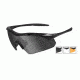 Wiley X Vapor Safety Sunglasses, 3 Lens Package, 1 Matte Black Frame w/Smoke Grey, Clear, Light Rust Lens, 3502