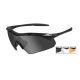 Wiley X Vapor Safety Sunglasses, 3 Lens Package, 1 Matte Black Frame w/Smoke Grey, Clear, Light Rust Lens, 3502