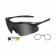 Wiley X Vapor Safety Sunglasses, 3 Lens Package, 1 Matte Black Frame w/Smoke Grey, Clear, Light Rust Lens w/ RX Insert, 3502RX